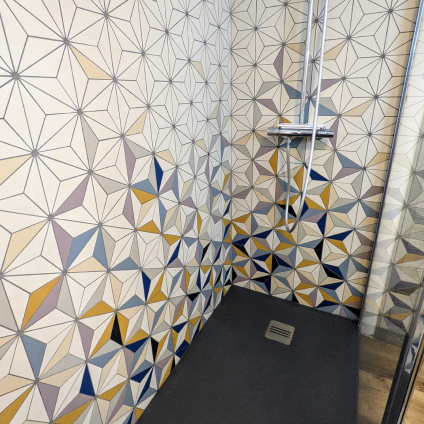 geometric tile in shower