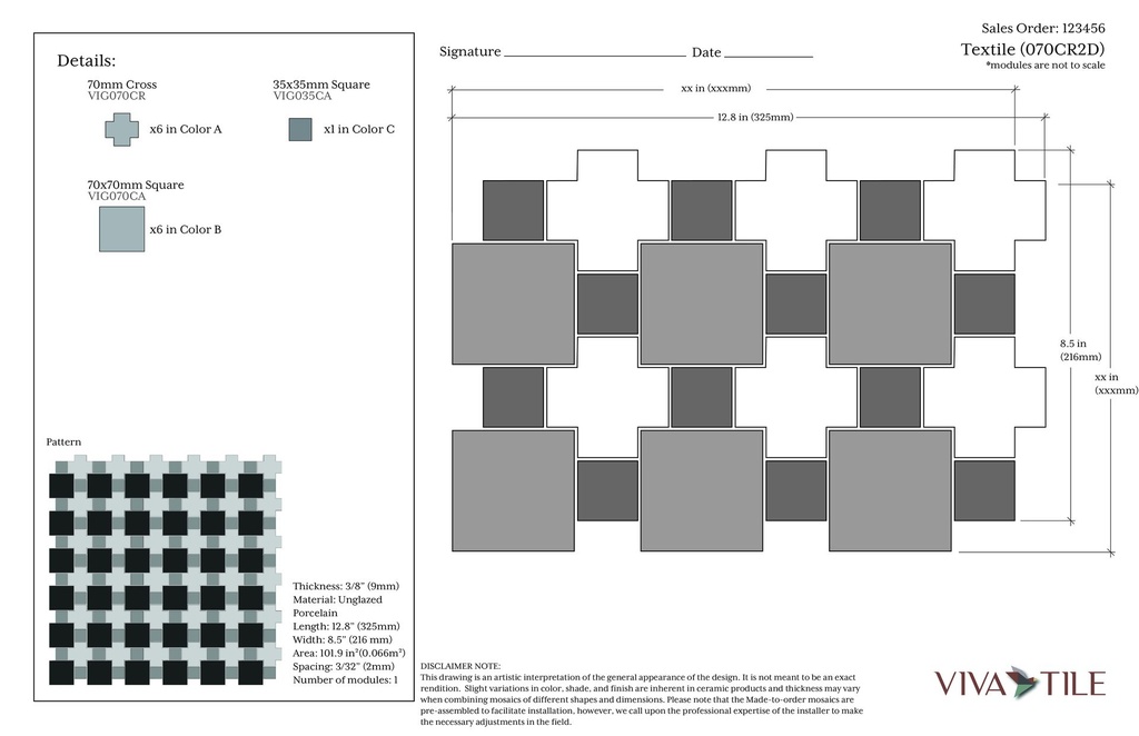 70mm Crosses and 2 Dots