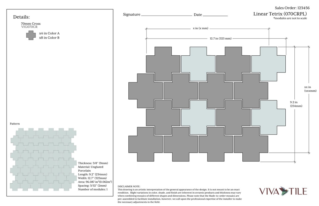 Plain 70mm Crosses