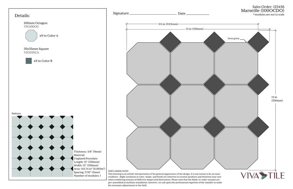 100mm Octagons and 35mm Dots