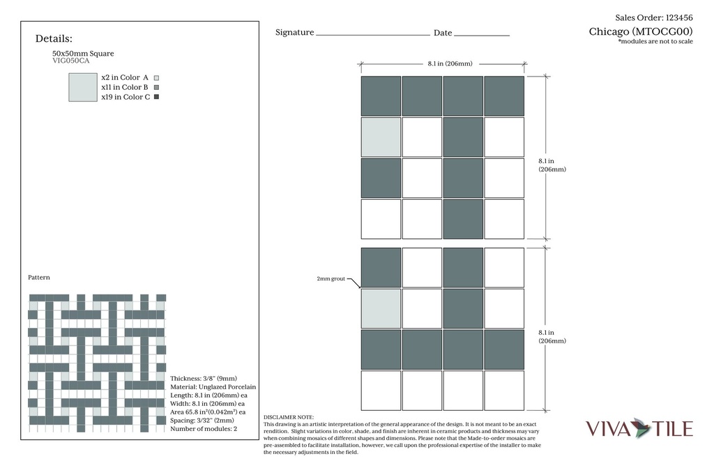 Made-to-order field pattern 'CG'
