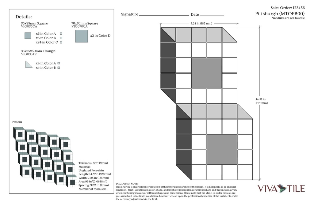 Made-to-order field pattern 'PB'