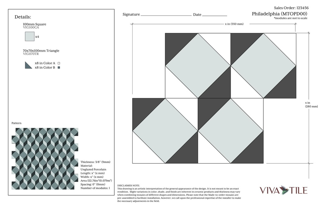 Made-to-order field pattern 'PD'