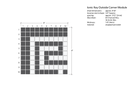 Ionic Greek key border outside corner in Arctic/Charcoal - 3/4" squares