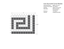 Ionic Greek key border inside corner in Arctic/Charcoal - 3/4" squares