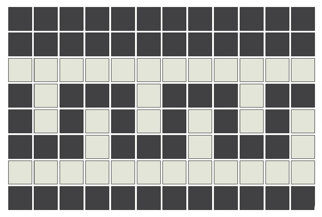 Doric Greek key border in White/Black - 3/4" square