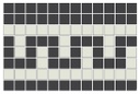Doric Greek key border in White/Black - 3/4" square