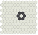 Daisy Pattern - 1"Hex in White background