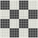 checkerboard mosaic in White/Black - 3/4" squares