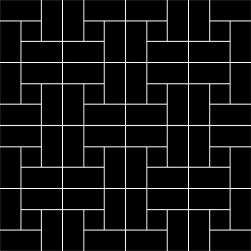 solid color - 1" x 2" rectangle mirror spiral unglazed porcelain field