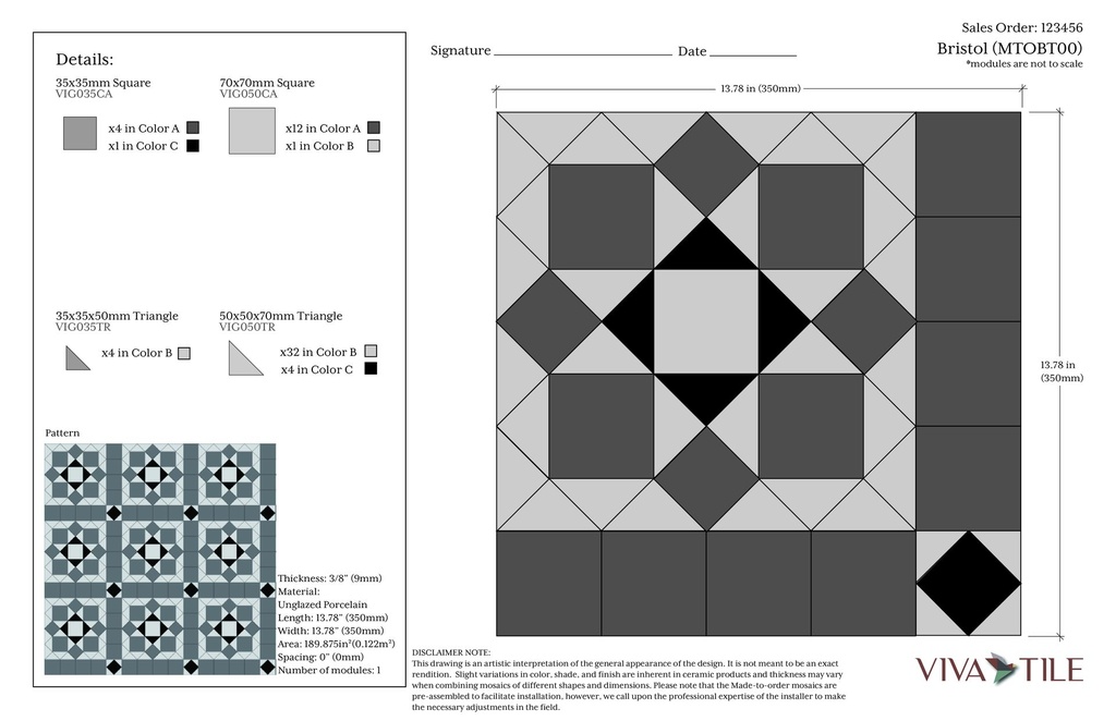 Made-to-order field pattern 'BT'