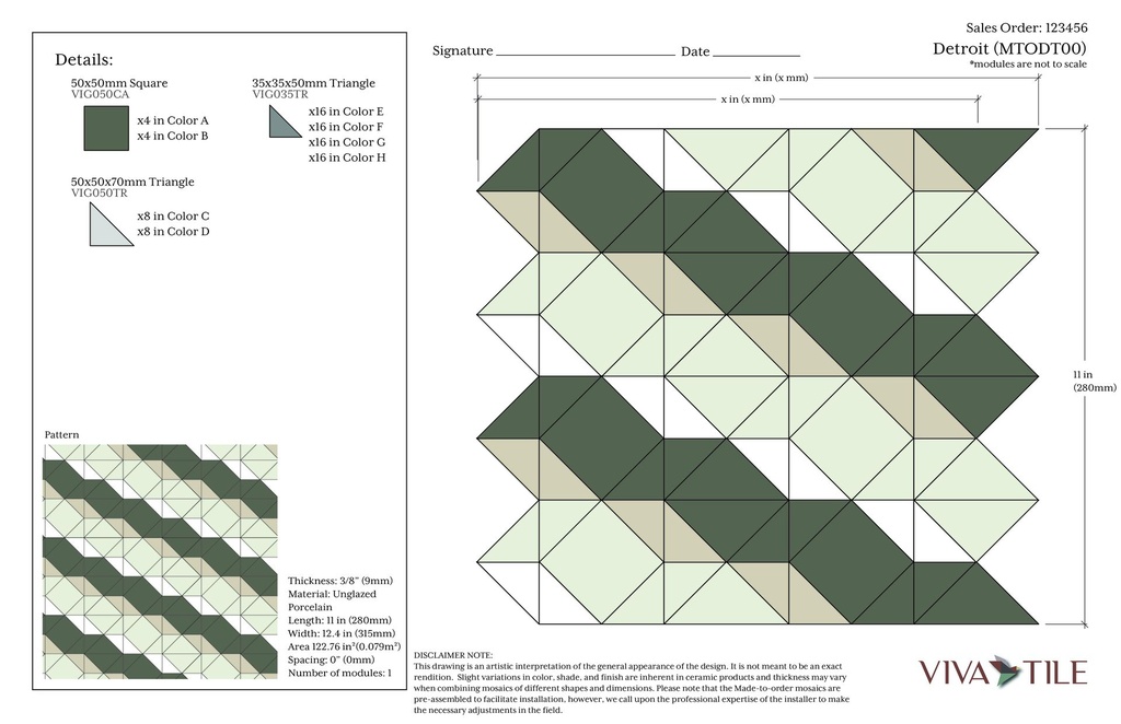 Made-to-order field pattern 'DT'
