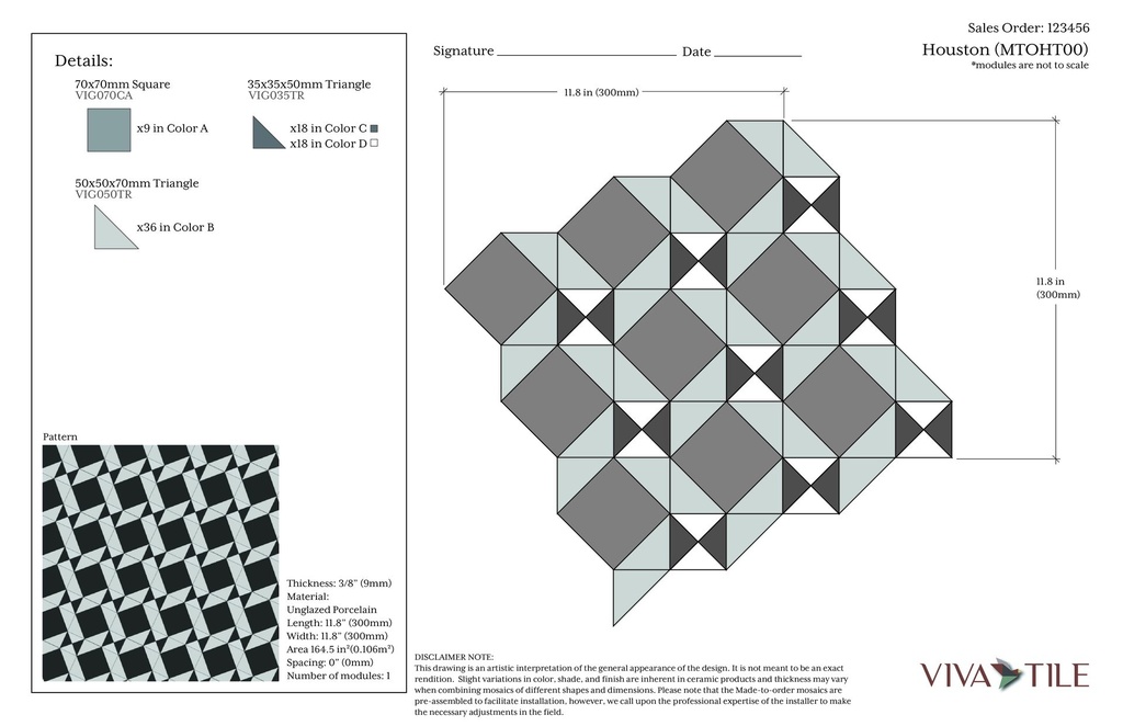 Made-to-order field pattern 'HT'
