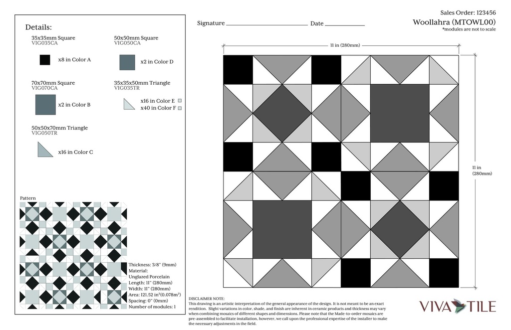 Made-to-order field pattern 'WL'