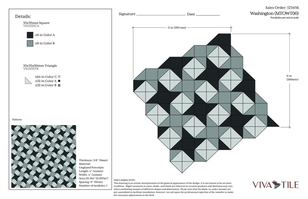 Made-to-order field pattern 'WT'