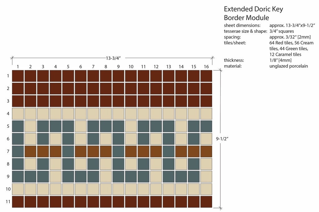 Extended Doric Key Border Module - 3/4" square