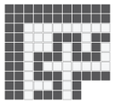 Doric Greek key border outside corner in Arctic White/Charcoal - 3/4" squares
