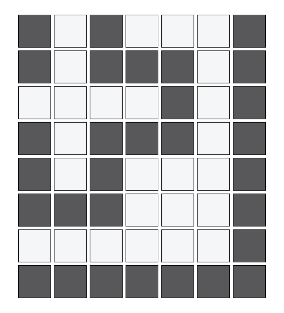 Doric Greek key border inside corner in Arctic White/Charcoal - 3/4" squares