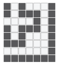 Doric Greek key border inside corner in Arctic White/Charcoal - 3/4" squares
