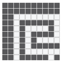 Ionic Greek key border outside corner in Arctic White/Charcoal - 3/4" squares