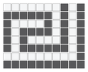 Ionic Greek key border inside corner in Arctic White/Charcoal - 3/4" squares