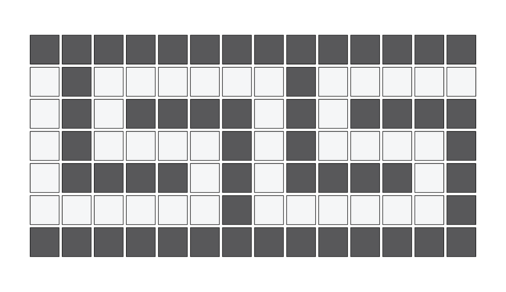 Corinthian Greek key border in Arctic White/Charcoal - 3/4" squares