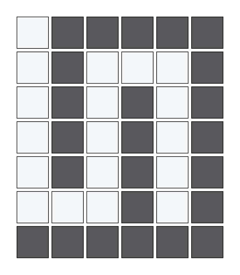 Corinthian Greek key border inside corner  in Arctic White/Charcoal - 3/4" squares