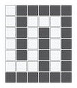 Corinthian Greek key border inside corner  in Arctic White/Charcoal - 3/4" squares