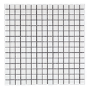 1" unglazed porcelain square mosaic in 'Arctic' - Mesh Mounted