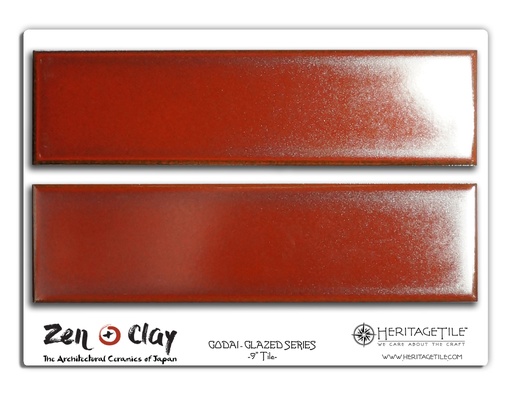 Sample Card - Plum Red Godai Glazed 9&quot; Field Tile