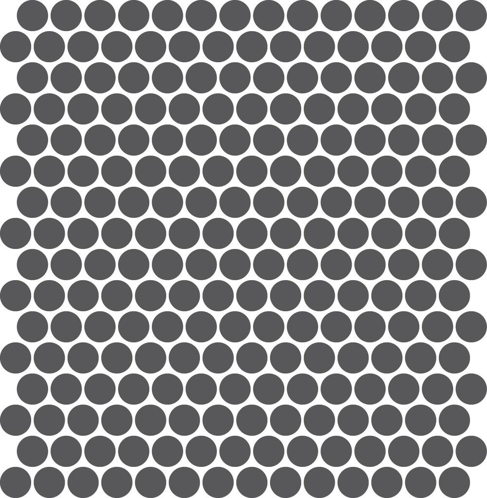 Solid color - 3/4" penny round unglazed porcelain field