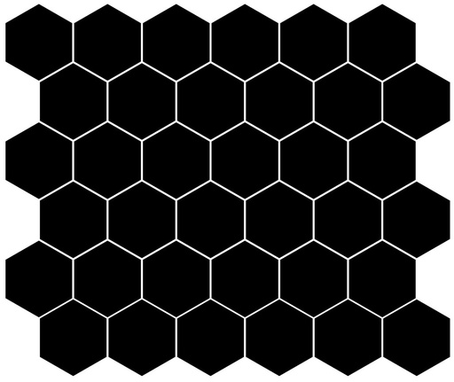 [SMS50HE5] solid color - 2" hexagon unglazed porcelain field