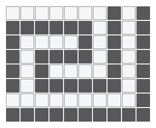 [SMC20G62] Ionic Greek key border inside corner in Arctic White/Charcoal - 3/4" squares