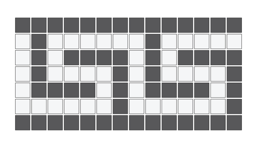 [SMC20G70] Corinthian Greek key border in Arctic White/Charcoal - 3/4" squares